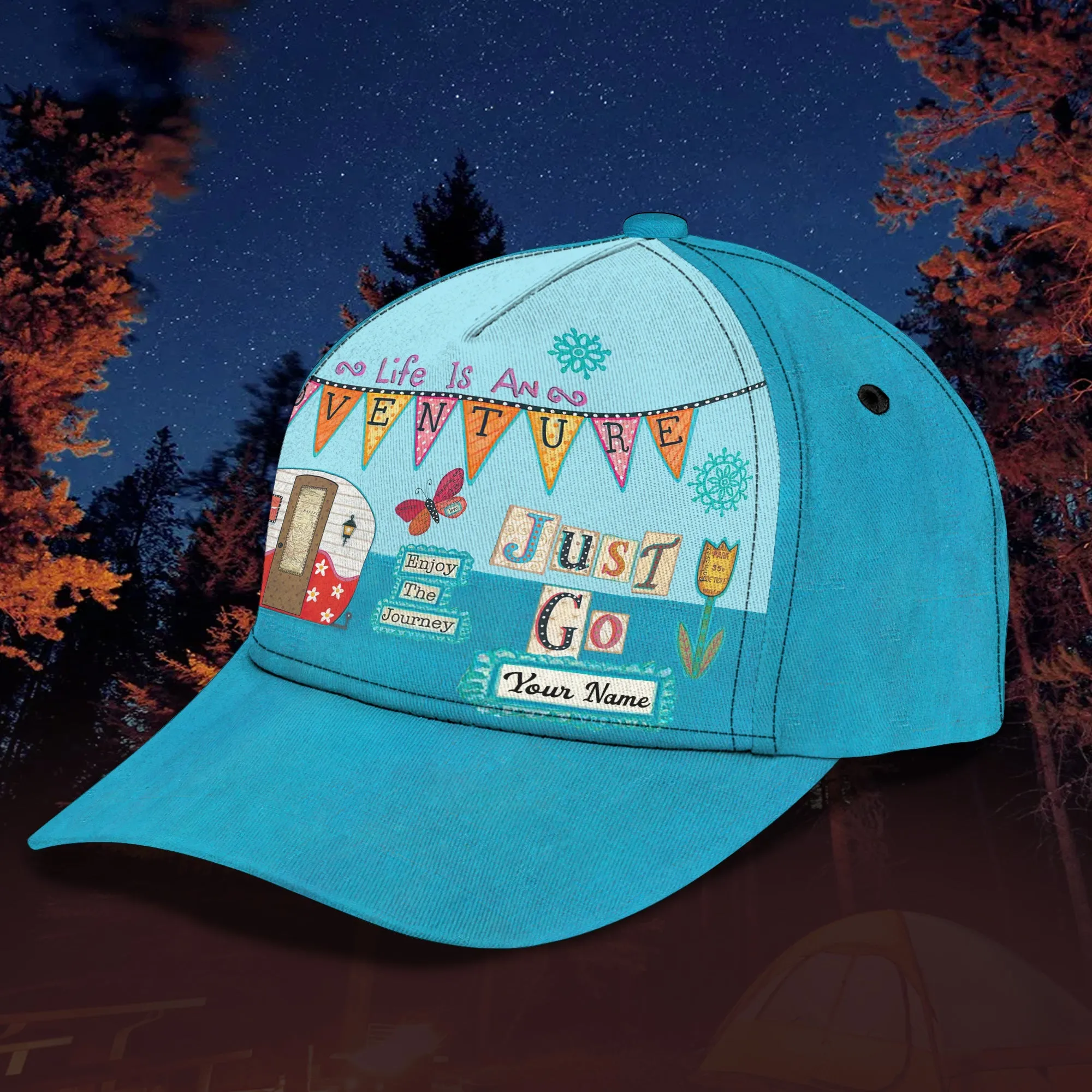 Just Go - Camping - Personalized Name Cap - TD96 (Sale Off)