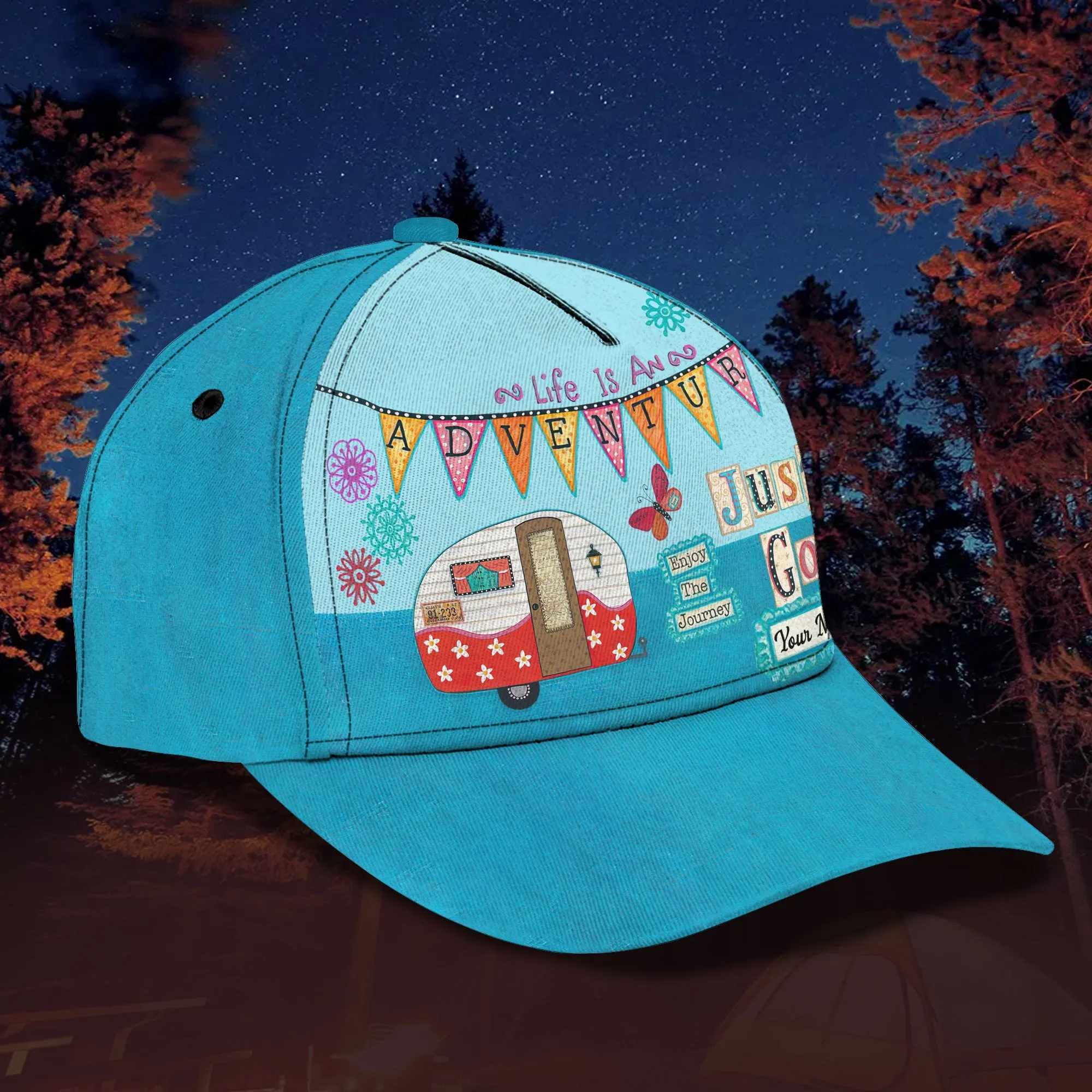 Just Go - Camping - Personalized Name Cap - TD96 (Sale Off)