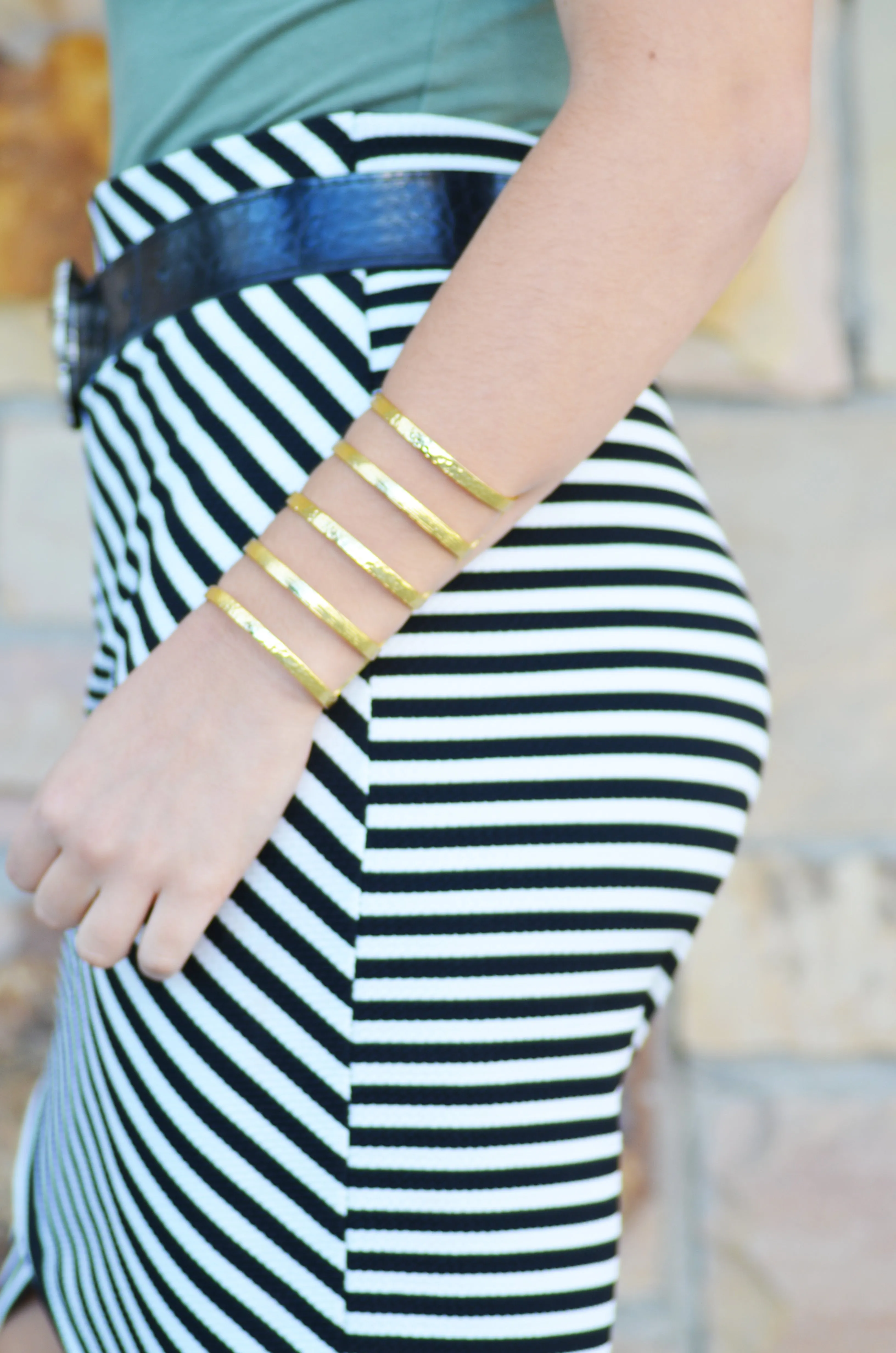 Karine Sultan Deborah Caged Arm Cuff in Gold