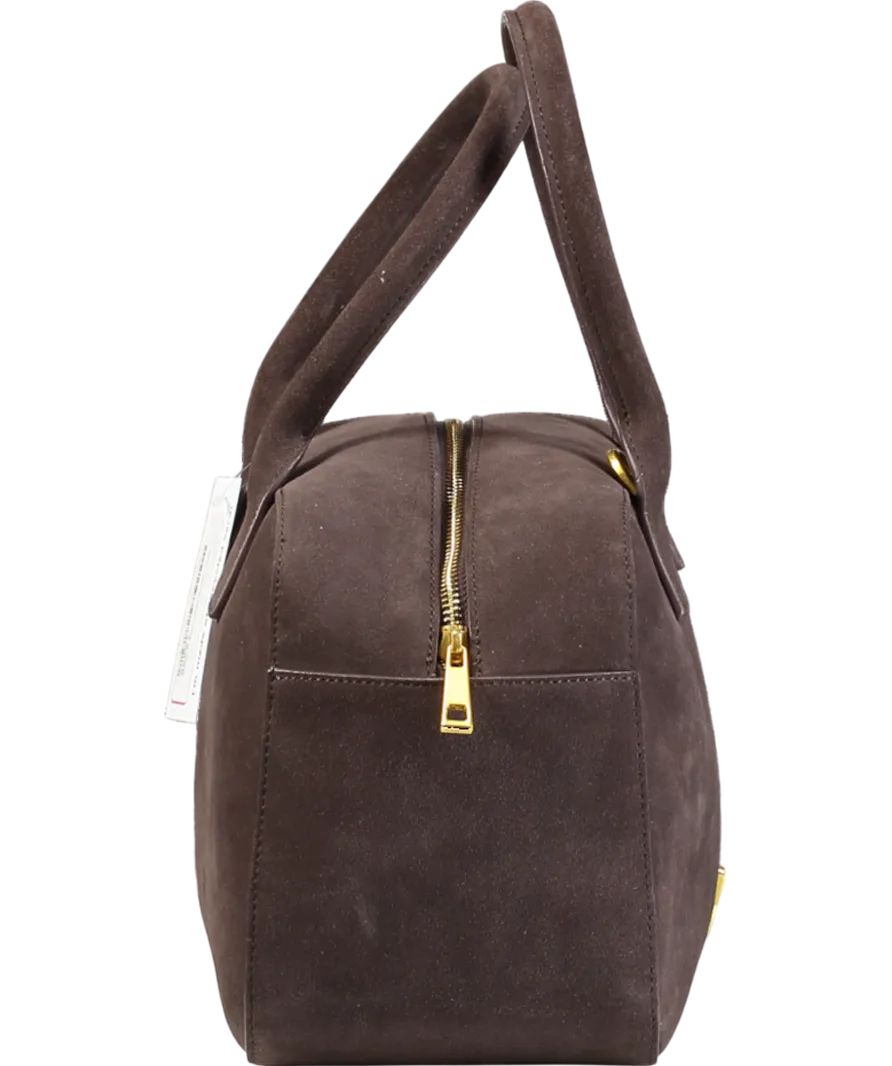 Kassandre Paris Brown Suede Leather Top Handle Handbag One Size