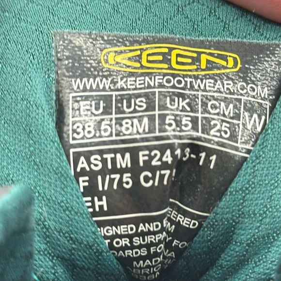 Keen Teal Gray Hiking Work Boot ASTM F2413-11 Size 8 KET6437D