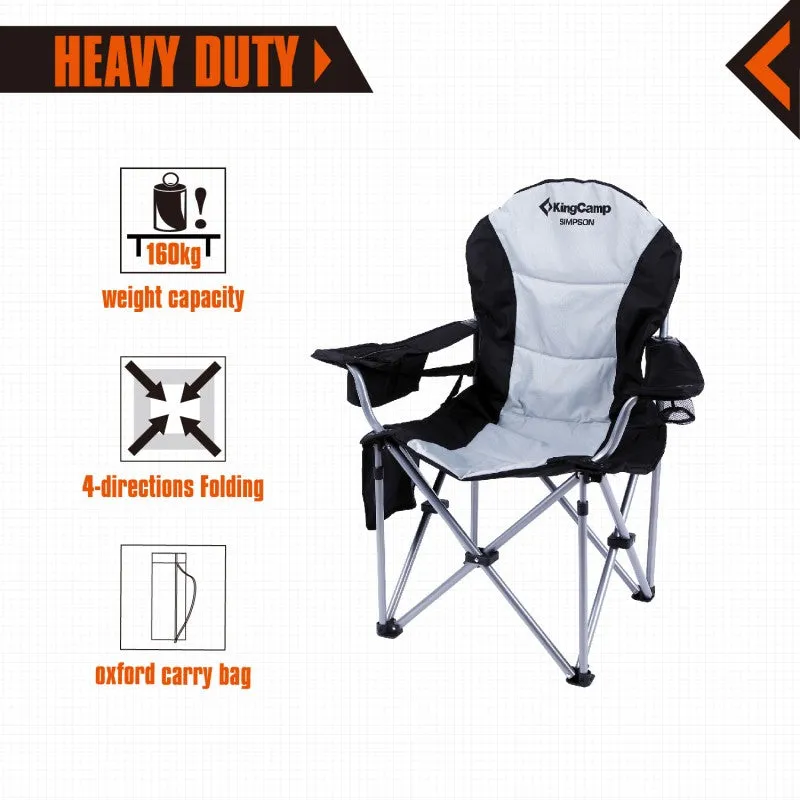 KingCamp - Deluxe Hard Arms Chair ( Black )