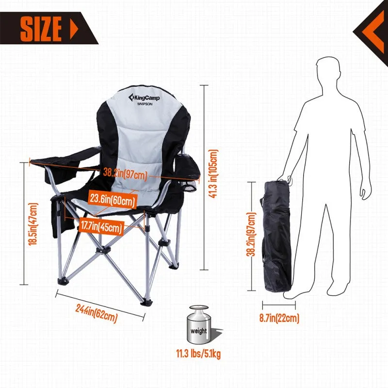 KingCamp - Deluxe Hard Arms Chair ( Black )