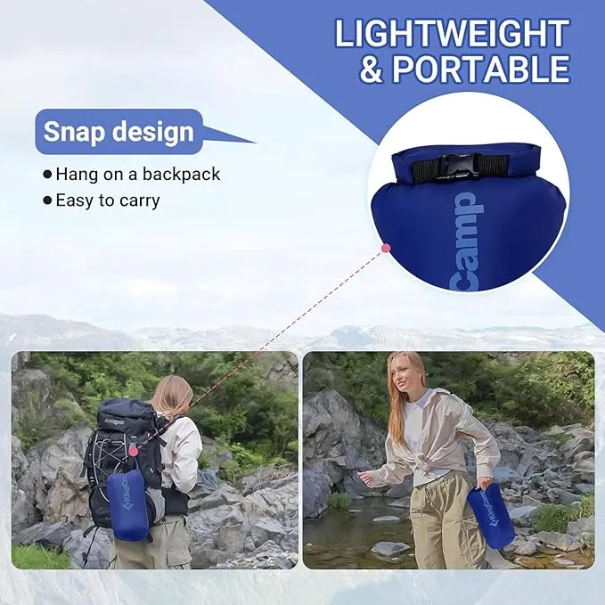 KingCamp Lightweight Camping Blanket - Stylish & Multifunctional Quilt with Snap Button, Portable for Travel, Airplane, Indoor & Outdoor - Provides Warmth - Navy