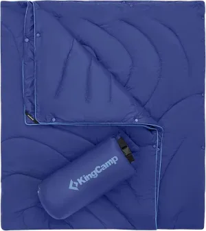 KingCamp Lightweight Camping Blanket - Stylish & Multifunctional Quilt with Snap Button, Portable for Travel, Airplane, Indoor & Outdoor - Provides Warmth - Navy