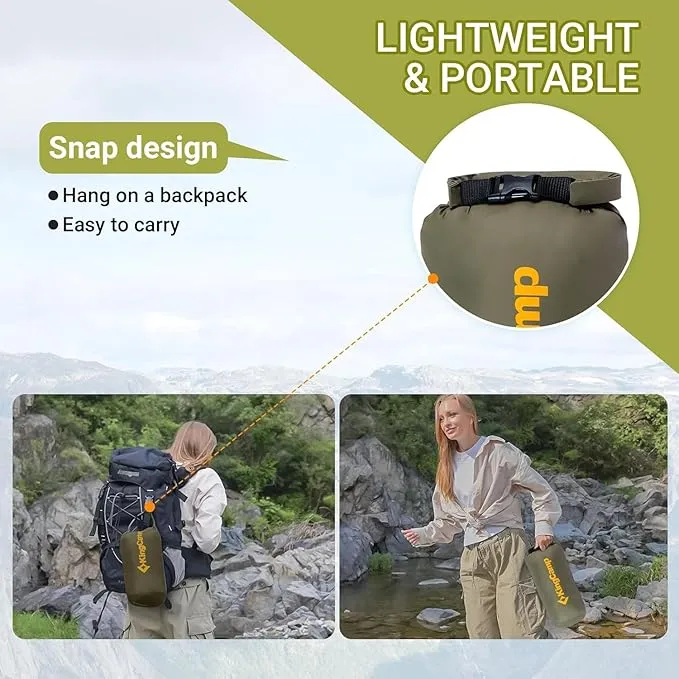 KingCamp Lightweight Camping Blanket - Stylish & Multifunctional Quilt with Snap Button, Portable for Travel, Airplane, Indoor & Outdoor - Provides Warmth - Olive