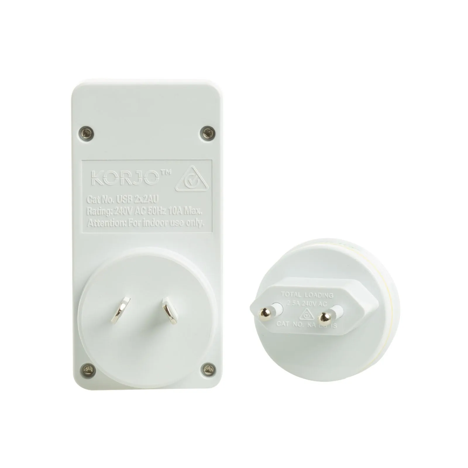 Korjo Travel Adaptor 2 USB Port Australia To Europe - Italy and Switzerland