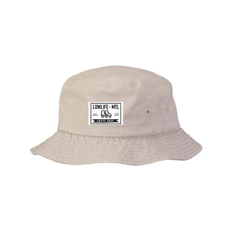 label bucket hat