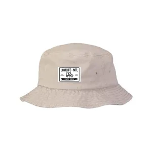 label bucket hat