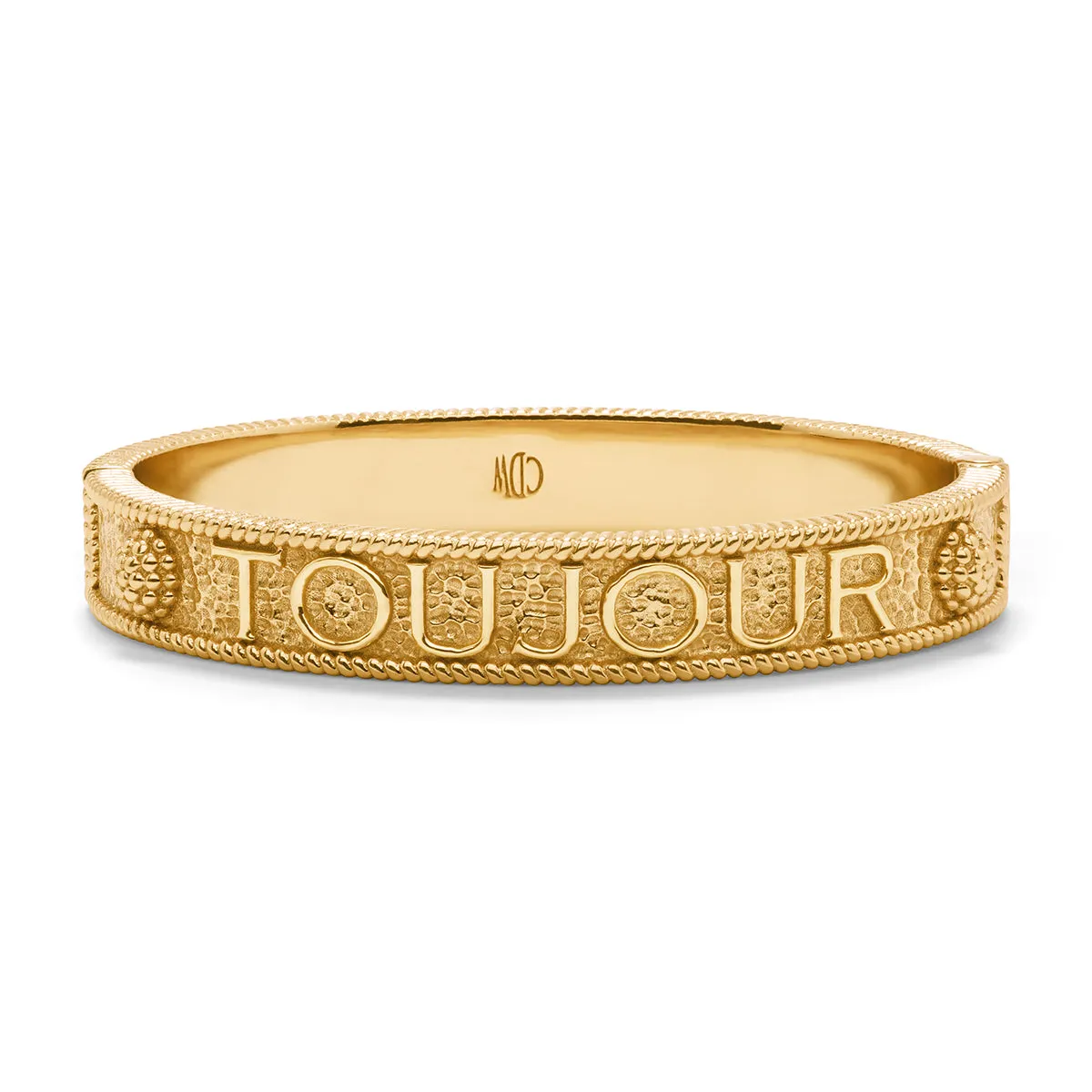 L'Amour Toujour Hinged Bangle - Gold