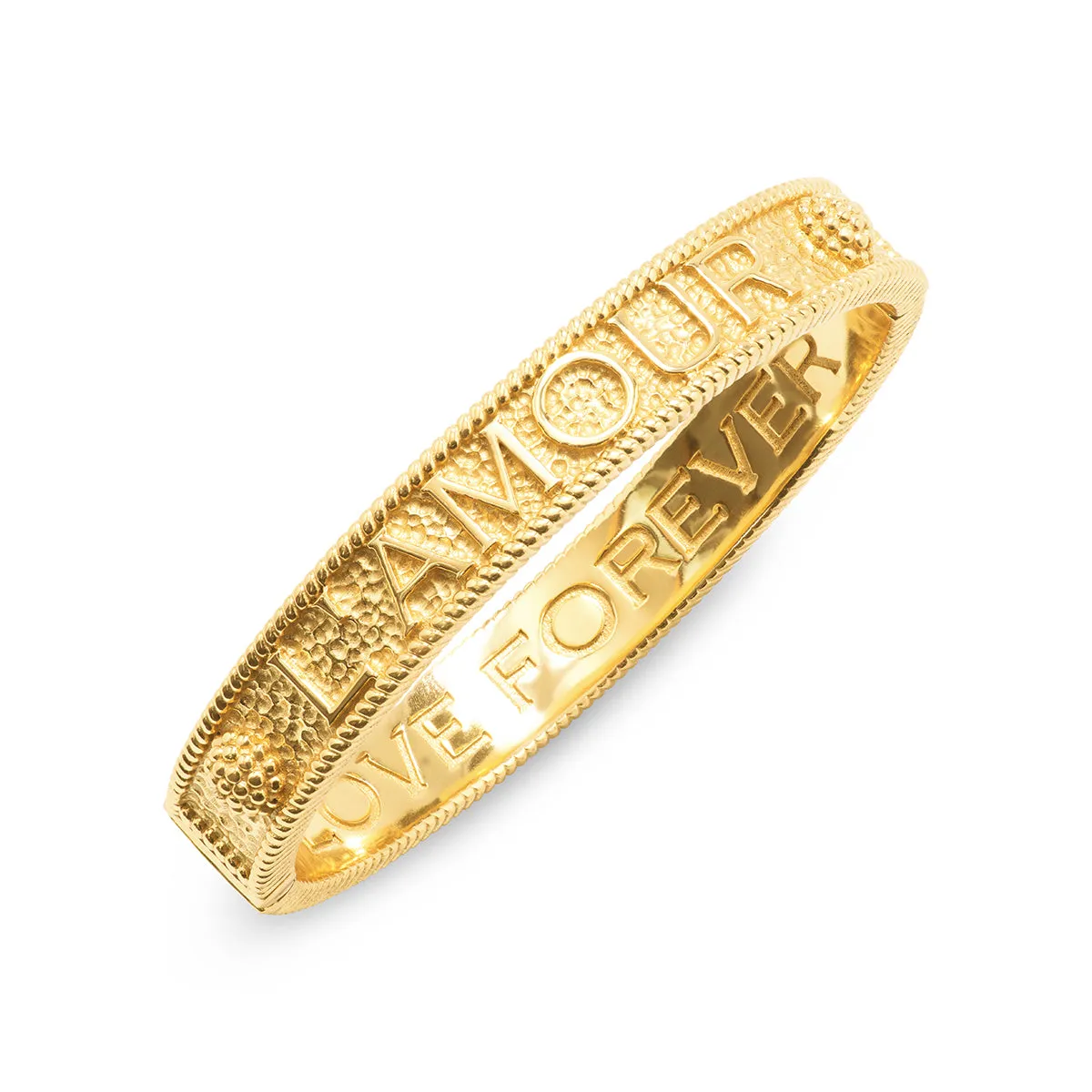 L'Amour Toujour Hinged Bangle - Gold