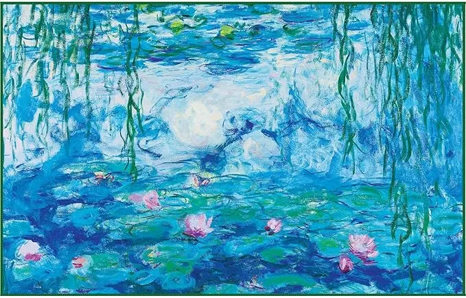 Large Oversized Microfiber Beach Towel - 40x63 Inches, Sand-Free, Quick-Drying, Ultra-Soft, Ideal for Travel, Pool, Yoga, and Camping - Includes Matching Drawstring Travel Pouch, Monet Nympheas