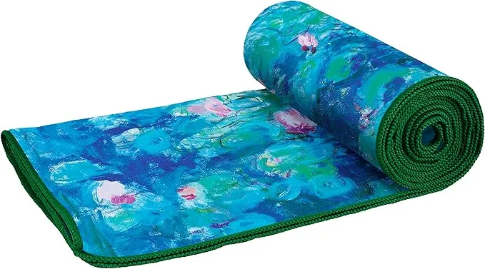 Large Oversized Microfiber Beach Towel - 40x63 Inches, Sand-Free, Quick-Drying, Ultra-Soft, Ideal for Travel, Pool, Yoga, and Camping - Includes Matching Drawstring Travel Pouch, Monet Nympheas