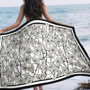 Large Oversized Microfiber Beach Towel - 40x63 Inches, Sand-Free, Quick-Drying, Ultra-Soft, Ideal for Travel, Pool, Yoga, and Camping - Includes Matching Drawstring Travel Pouch, Tiffany Magnolia
