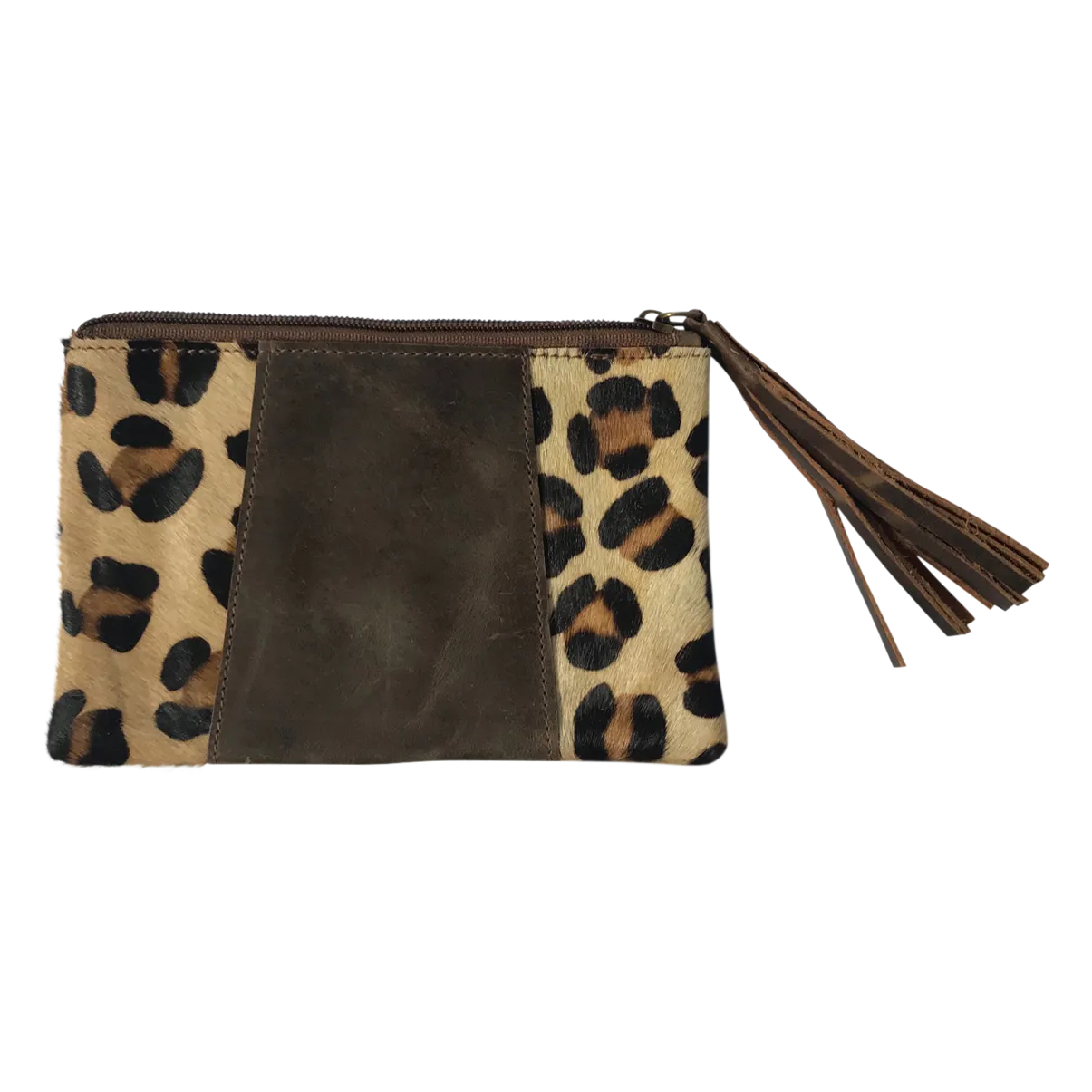 Leather Purse // Leopard Brown