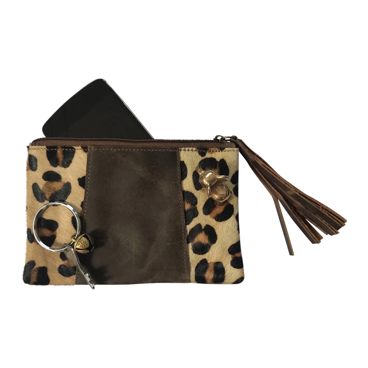 Leather Purse // Leopard Brown