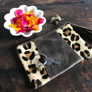 Leather Purse // Leopard Brown