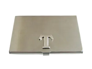 Letter T Monogram Business Card Holder