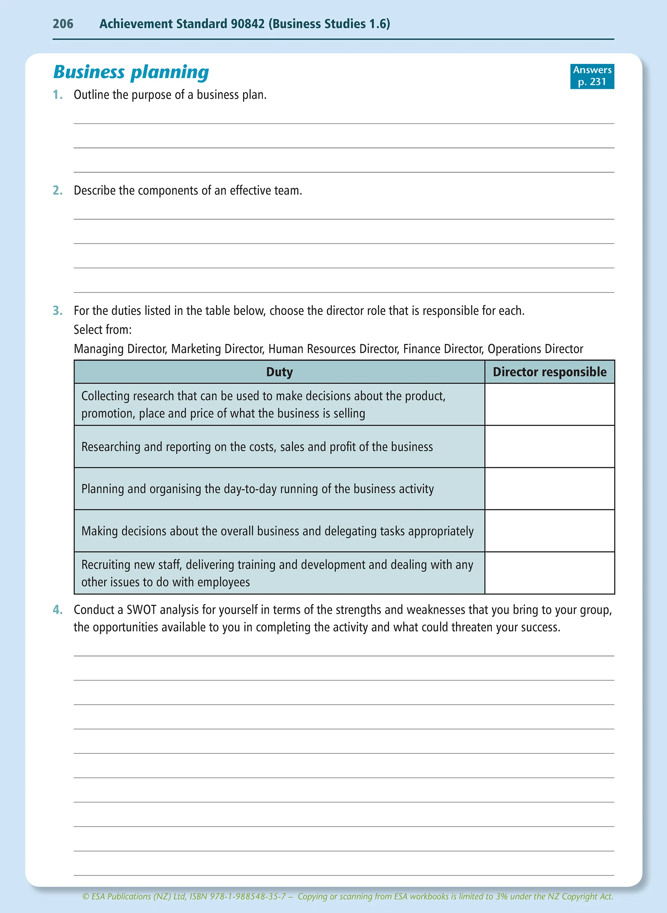 Level 1 Business Studies Learning Workbook