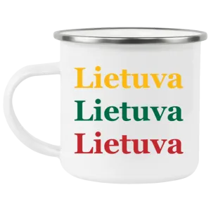 Lietuva - 12 oz. Enamel Camping Mug