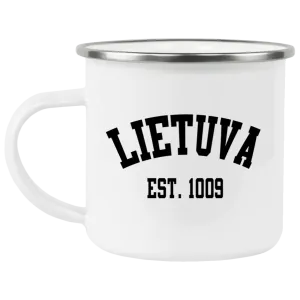 Lietuva Est. 1009 - 12 oz. Enamel Camping Mug
