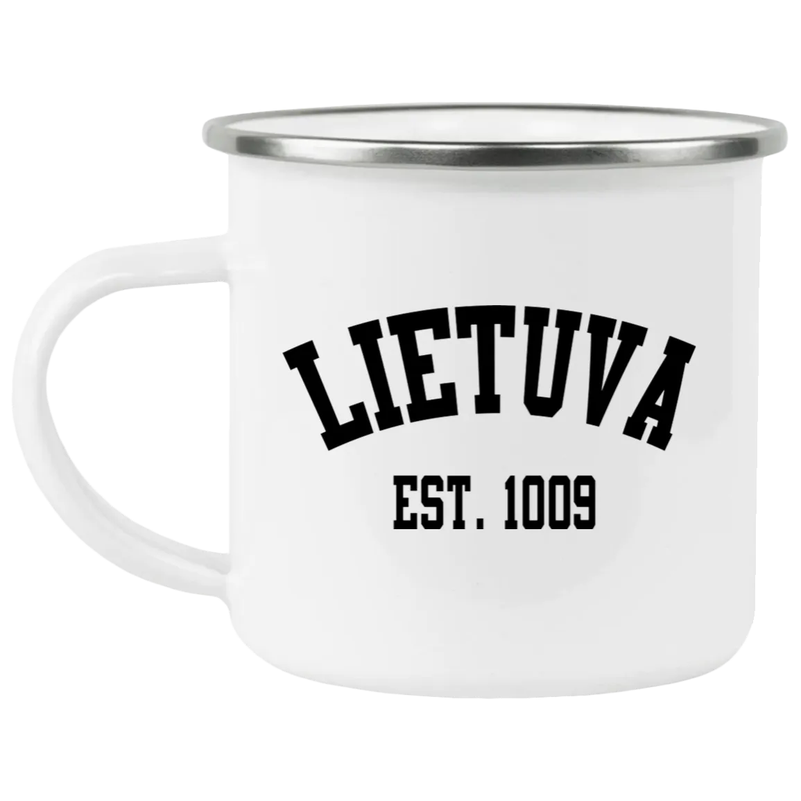 Lietuva Est. 1009 - 12 oz. Enamel Camping Mug