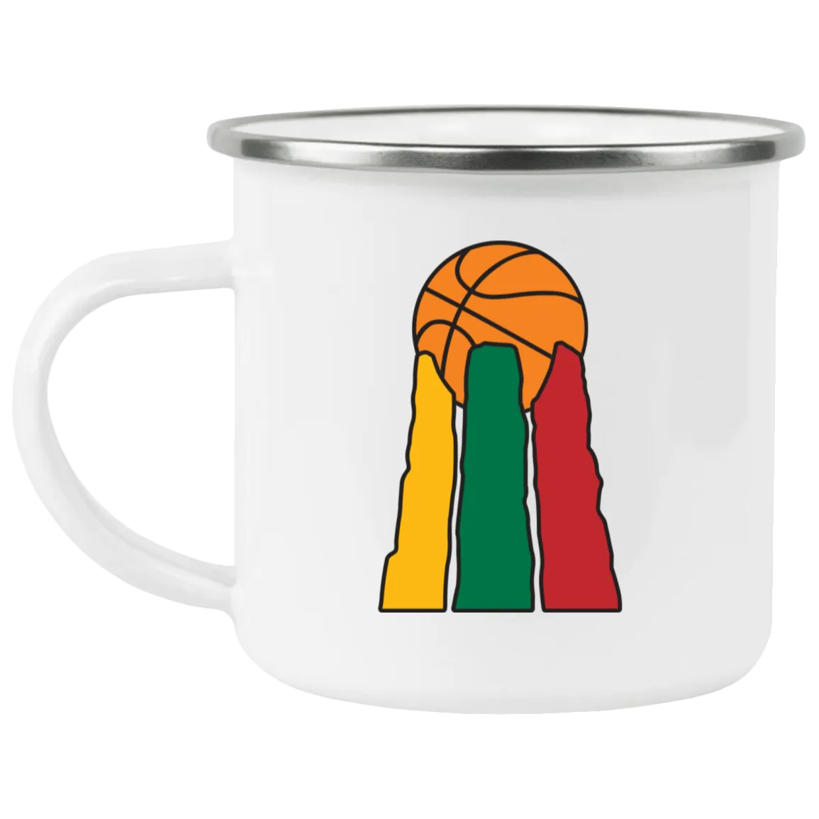 Lietuvos Krepsinio - 12 oz. Enamel Camping Mug