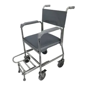 Lifeline Stainless Steel Commode With Stainless Steel Fork & Pvc Seat Cushion 2088
