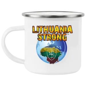 Lithuania Strong - 12 oz. Enamel Camping Mug
