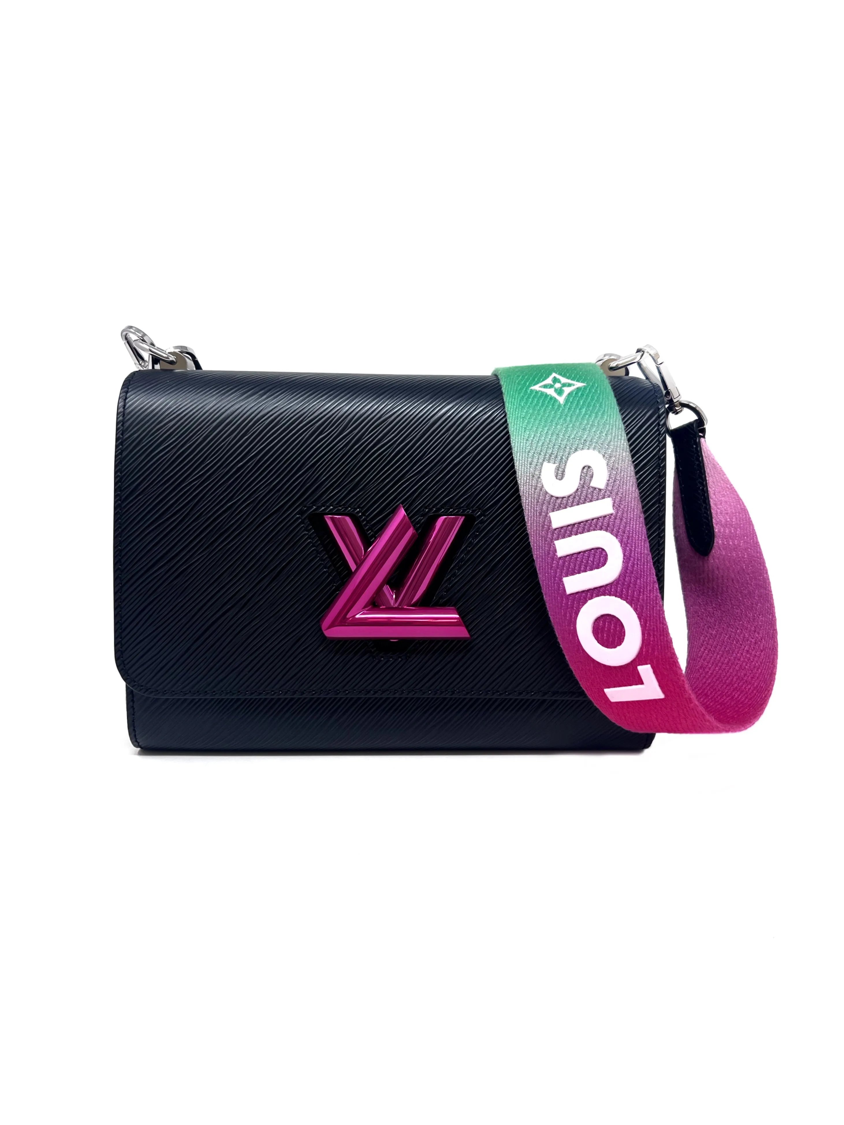 Louis Vuitton Black/Pink WB! '22 Epi 'Twist' MM Shoulder Bag Black Rose