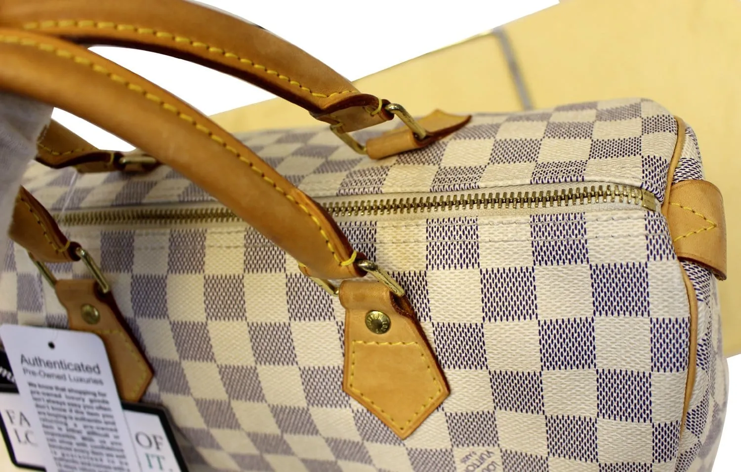 LOUIS VUITTON Damier Azur Speedy 35 Satchel Bag