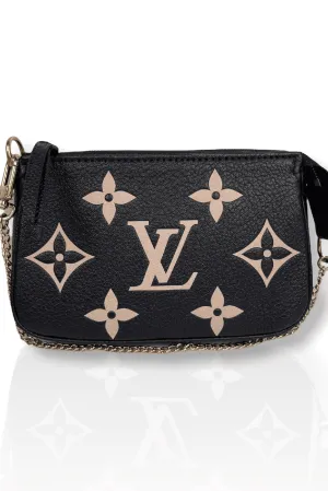 LOUIS VUITTON Empreinte Monogram Giant Mini Pochette Accessories Black Bag