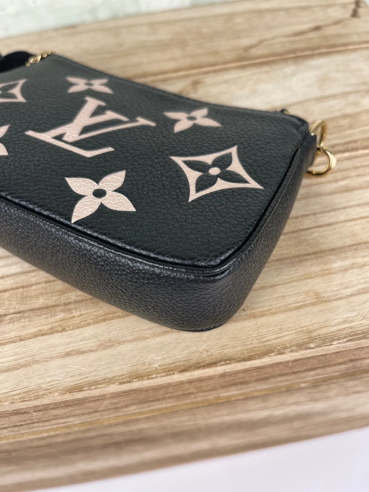 LOUIS VUITTON Empreinte Monogram Giant Mini Pochette Accessories Black Bag