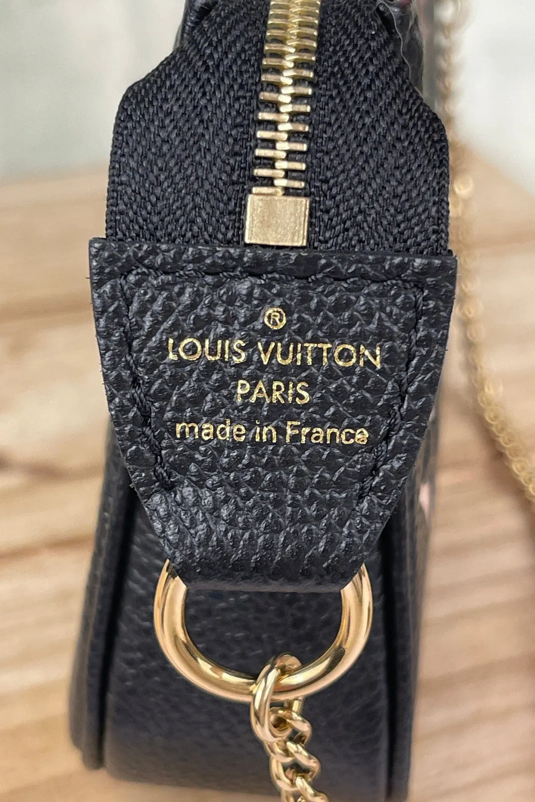 LOUIS VUITTON Empreinte Monogram Giant Mini Pochette Accessories Black Bag