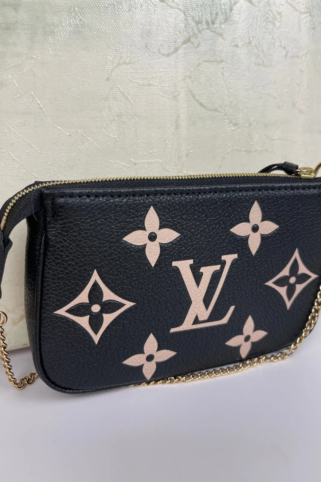 LOUIS VUITTON Empreinte Monogram Giant Mini Pochette Accessories Black Bag