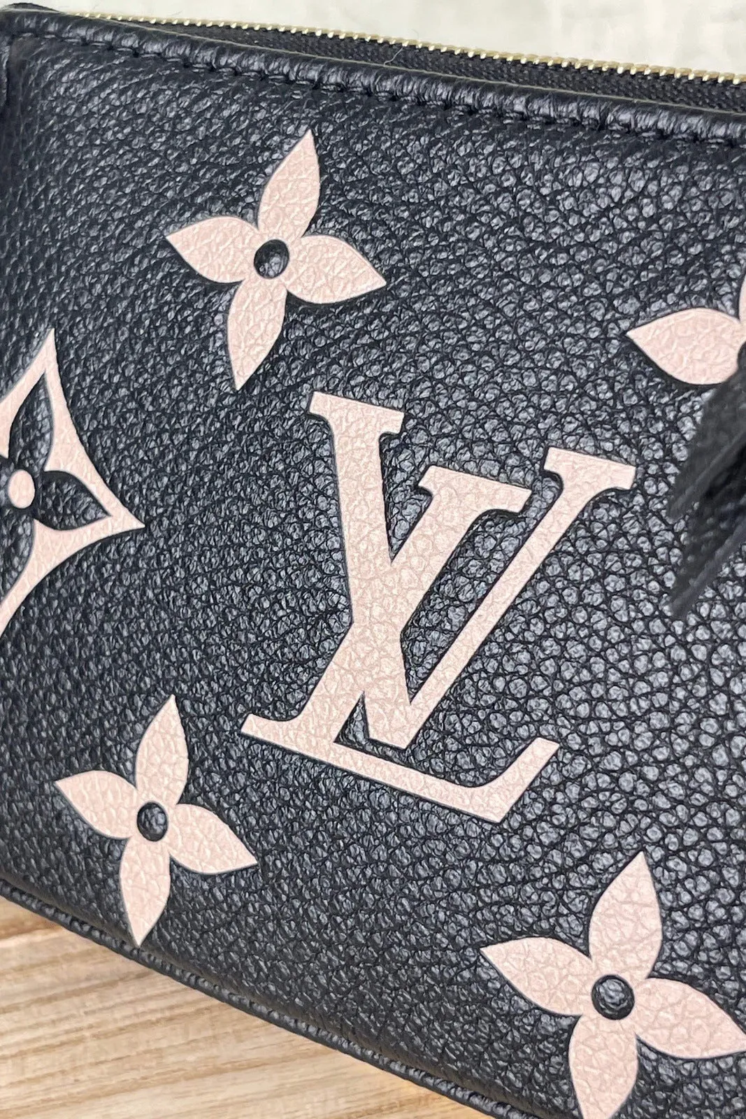 LOUIS VUITTON Empreinte Monogram Giant Mini Pochette Accessories Black Bag