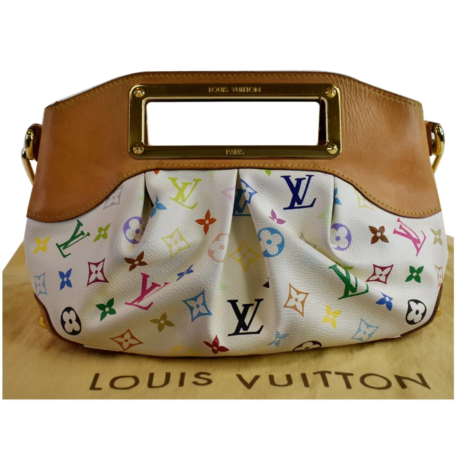 LOUIS VUITTON Judy MM Monogram Canvas Multicolor Satchel Bag White