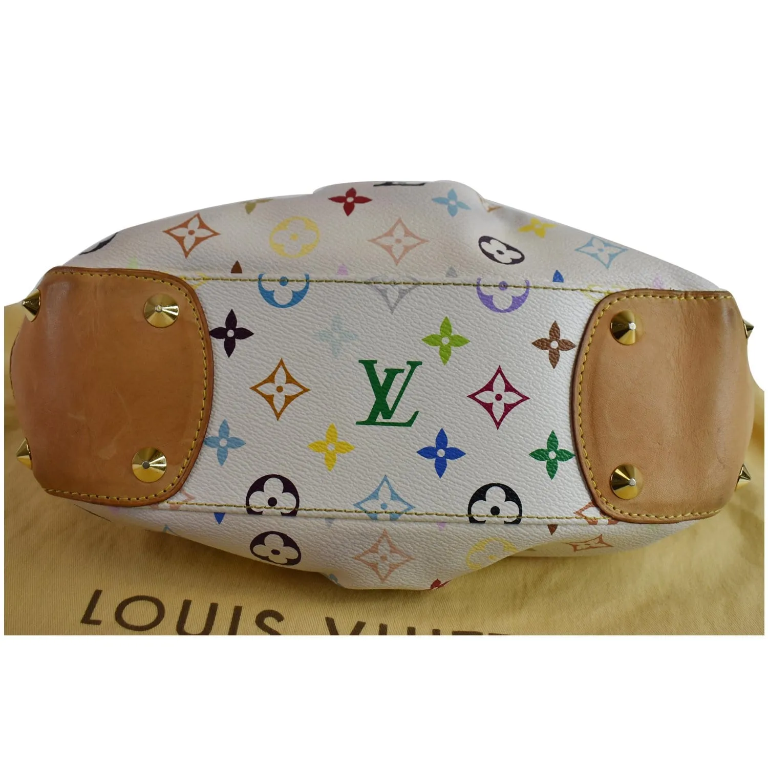 LOUIS VUITTON Judy MM Monogram Canvas Multicolor Satchel Bag White