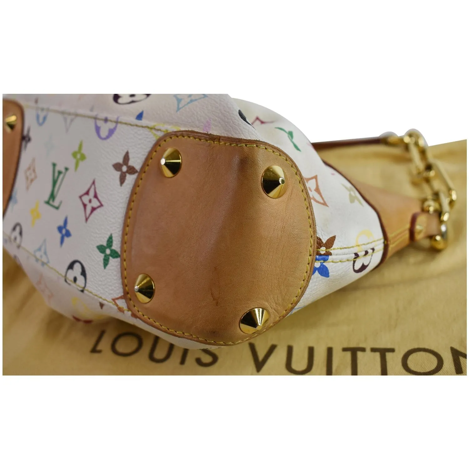 LOUIS VUITTON Judy MM Monogram Canvas Multicolor Satchel Bag White