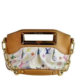 LOUIS VUITTON Judy MM Monogram Canvas Multicolor Satchel Bag White