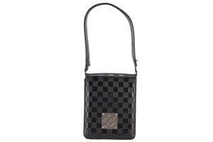 LOUIS VUITTON M92129 CABARET CLUB HANDBAG DAMIER VERNIS SILVER HARDWARE WITH DUST COVER