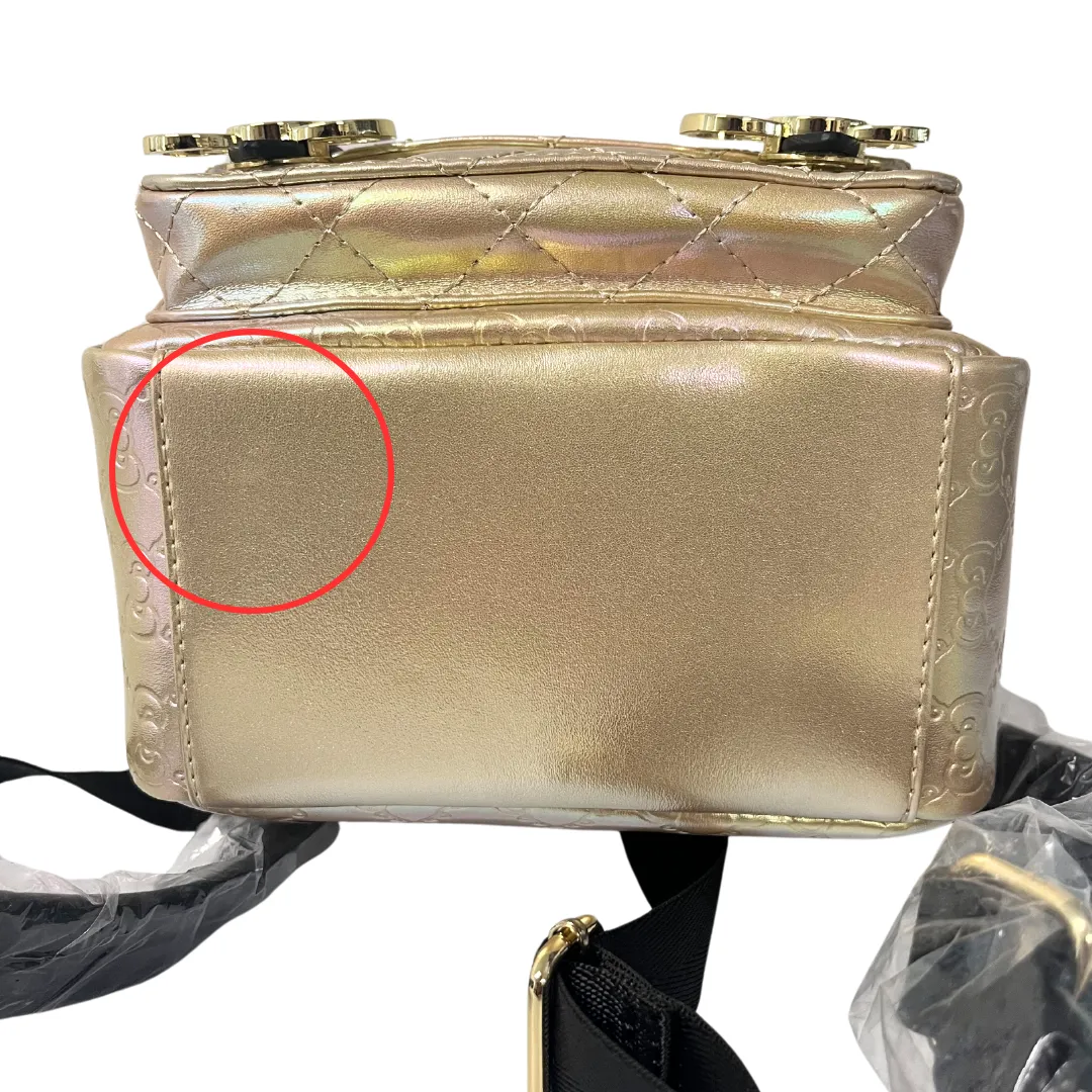 Loungefly Sanrio Hello Kitty 50th Anniversary Golden Mini Backpack DEFECTIVE #365