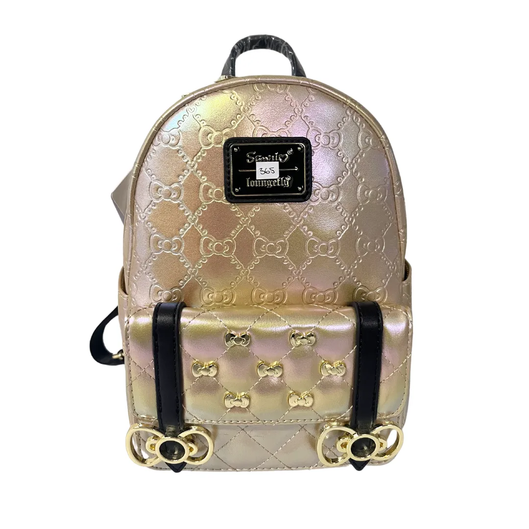 Loungefly Sanrio Hello Kitty 50th Anniversary Golden Mini Backpack DEFECTIVE #365