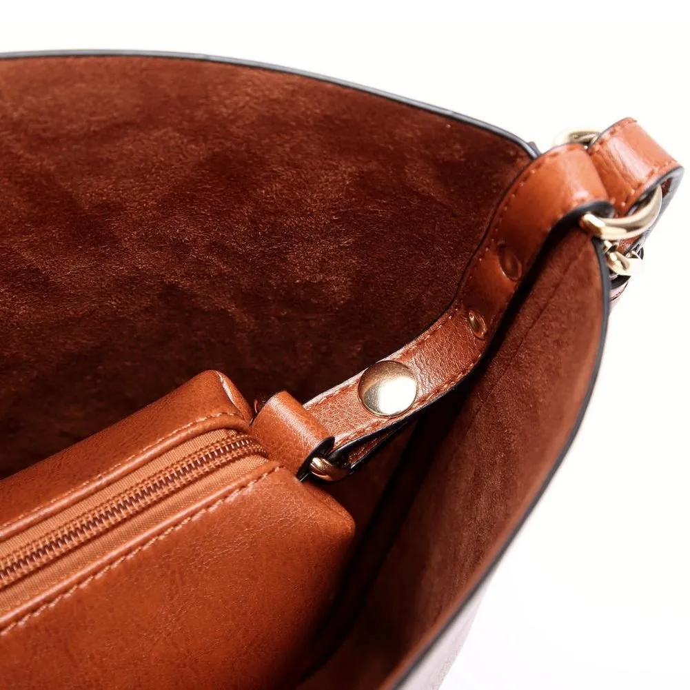 <bold>Bucket & Crossbody Bag Set  <br>Vegan-Leather