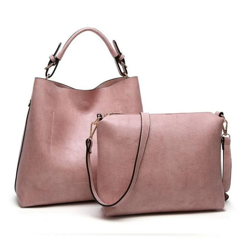 <bold>Bucket & Crossbody Bag Set  <br>Vegan-Leather