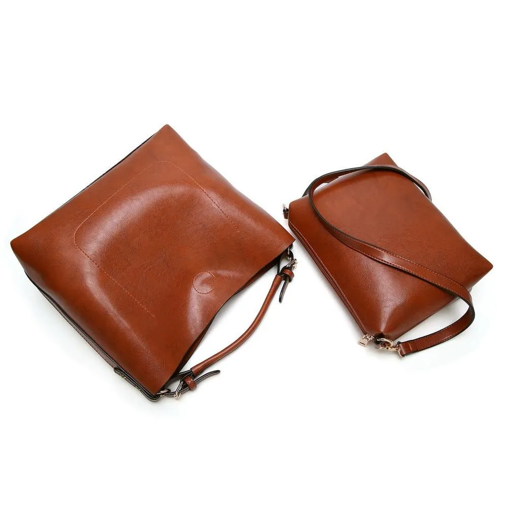 <bold>Bucket & Crossbody Bag Set  <br>Vegan-Leather