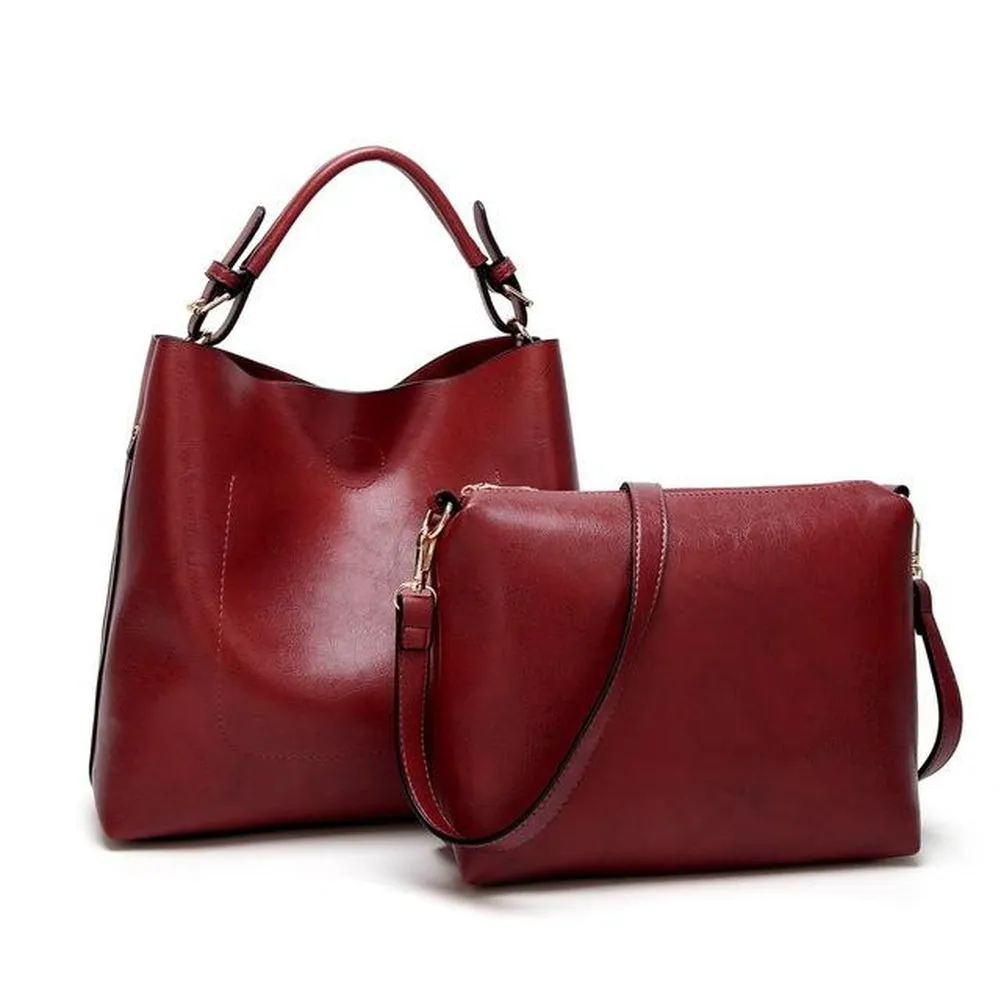 <bold>Bucket & Crossbody Bag Set  <br>Vegan-Leather