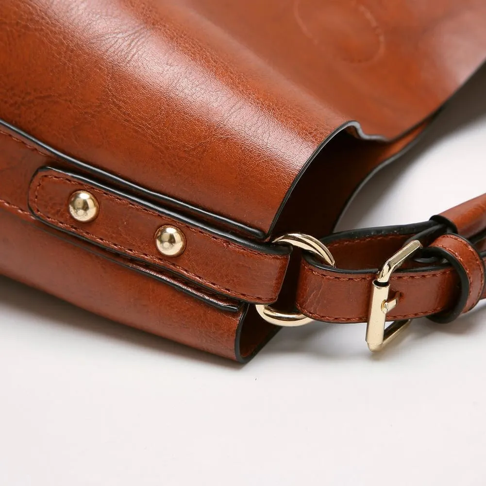 <bold>Bucket & Crossbody Bag Set  <br>Vegan-Leather