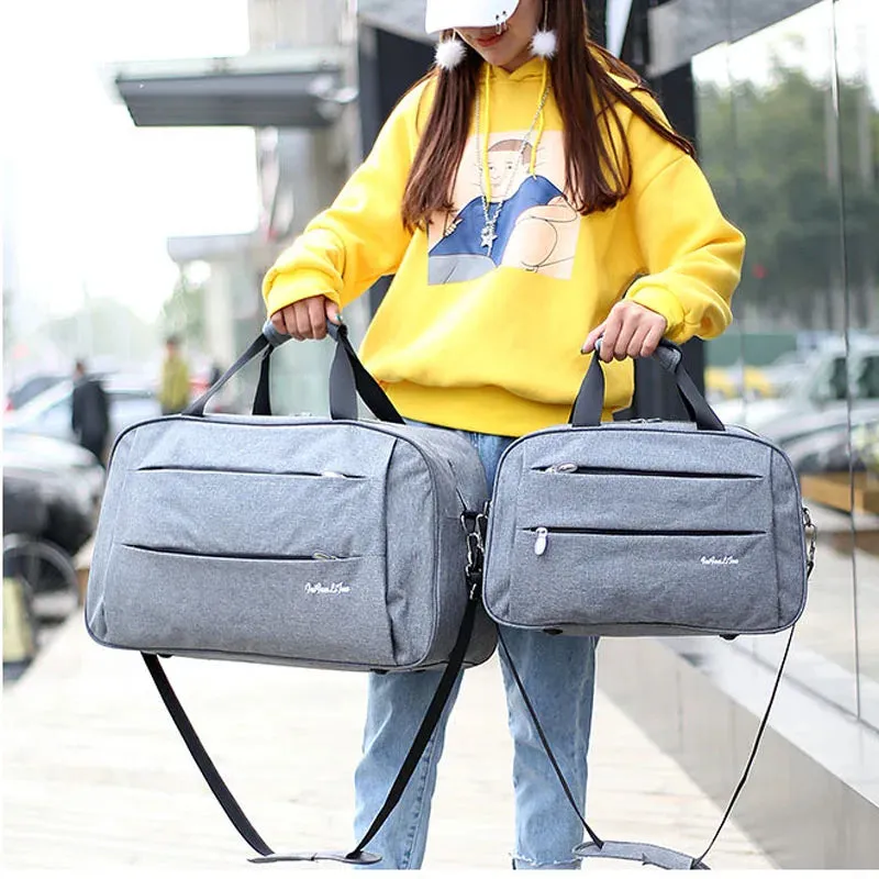 Luggage travel bags Waterproof canvas men women big bag on wheels man shoulder duffel Bag black gray blue carry on cabin luggage