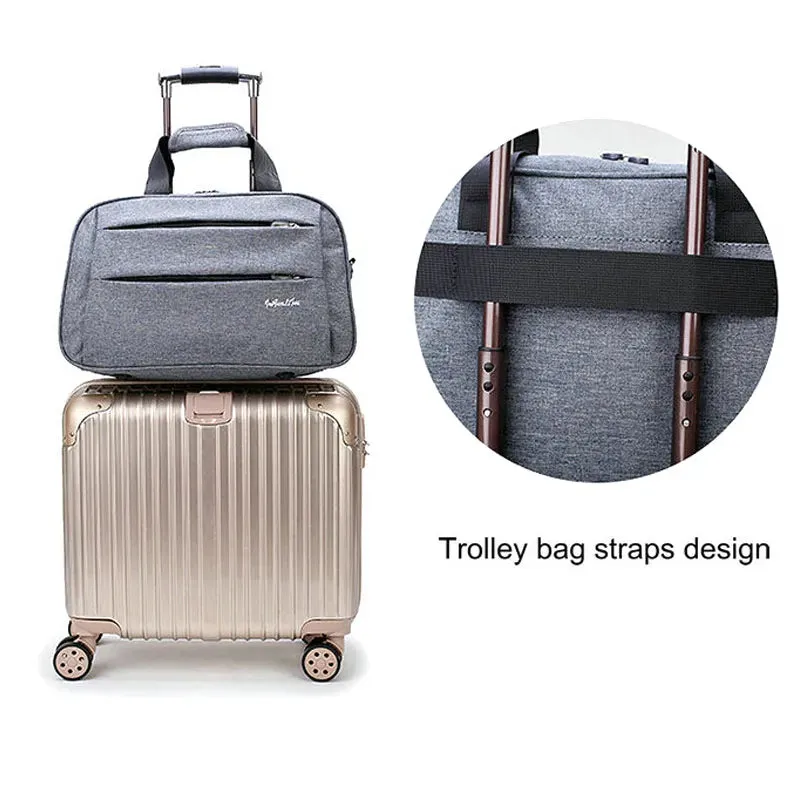 Luggage travel bags Waterproof canvas men women big bag on wheels man shoulder duffel Bag black gray blue carry on cabin luggage